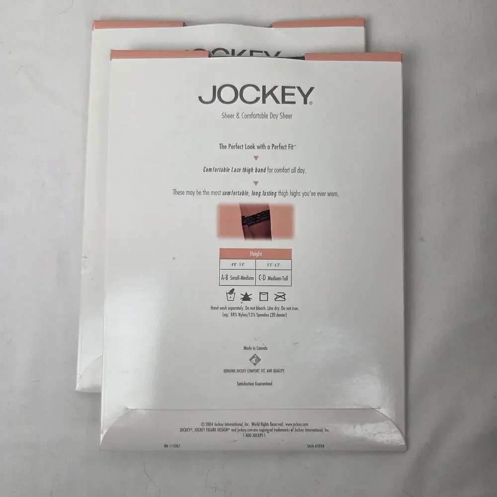 Vintage Thigh Highs Jockey Sheer Stockings Sandalfoot Pinup Nylons Small Medium